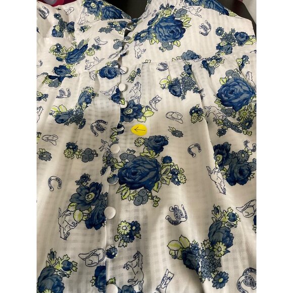 *MODCLOTH Howdy Petal Partner Button-up Floral Midi Dress Blue size XL - Picture 12 of 13